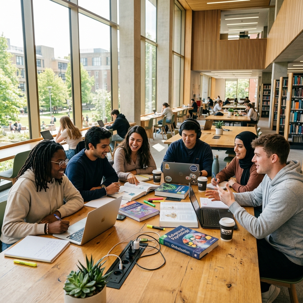 Students studying together
